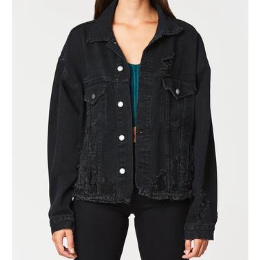 Carmar Ripped Denim Jacket XS Dark Green/Black